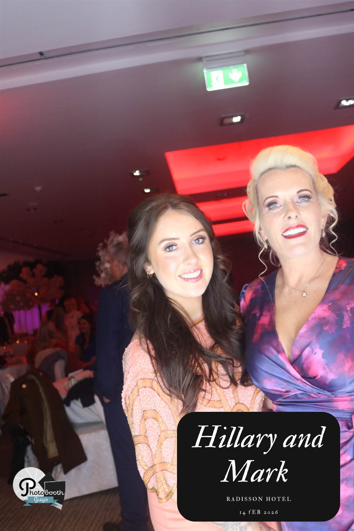 Original photo of two women at a wedding